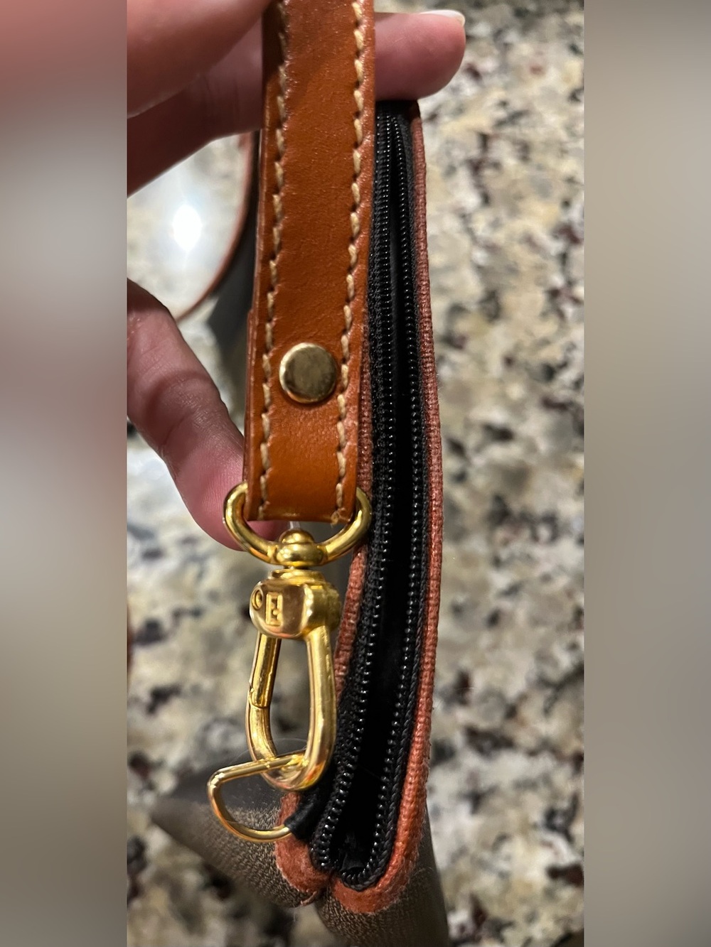 Fendi Brown and Black Striped Pequin Crossbody Bag - Picture 12 of 14